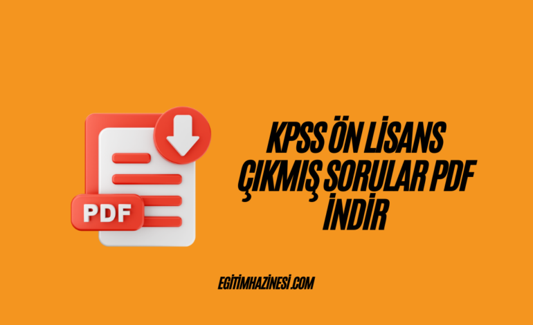 KPSS ön lisans çıkmış sorular PDF indir